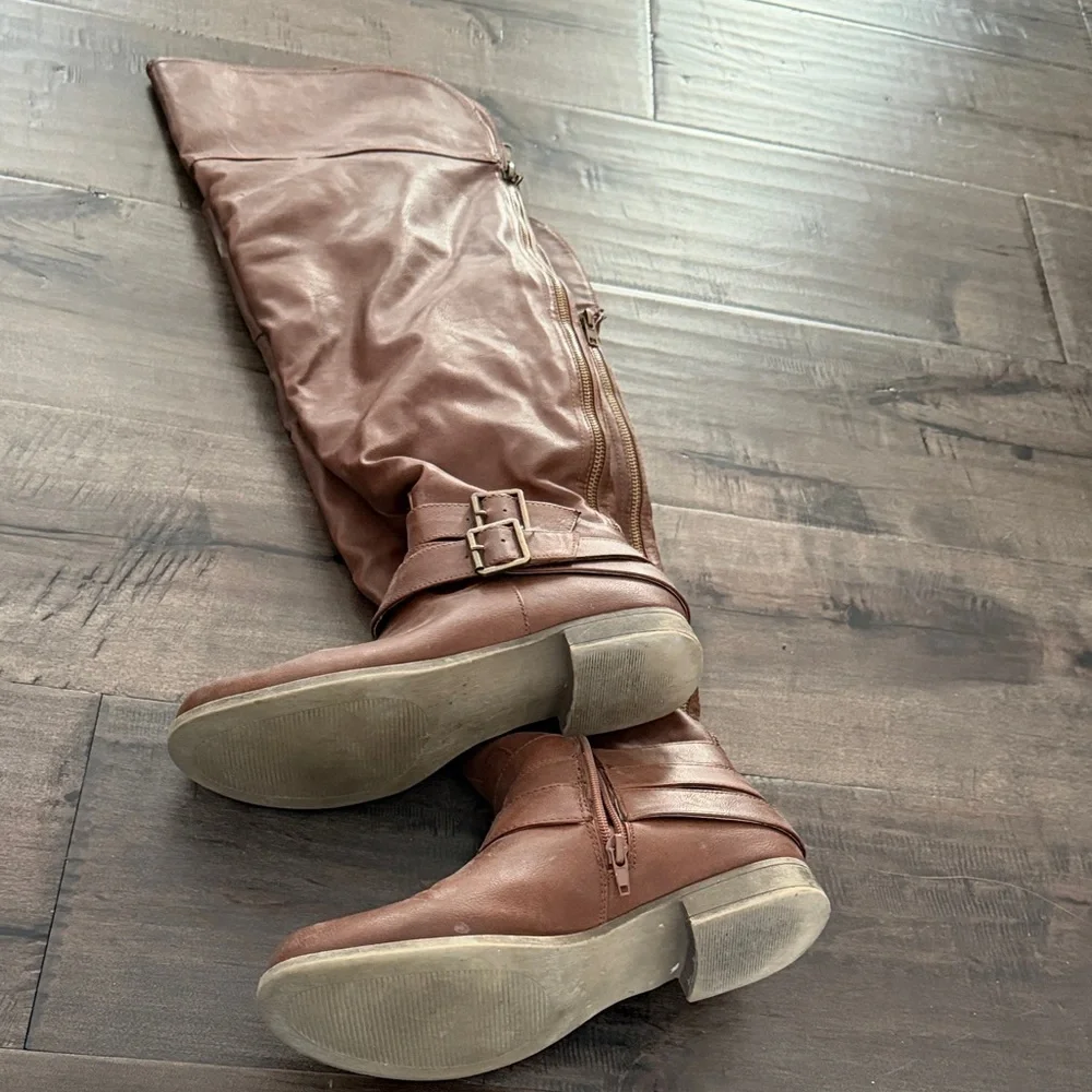 Brown Over the Knee Boots - Picture 2 of 2